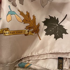 Angela Cummings silk scarf Autumn Italy made leaves 34” by 35” stunning